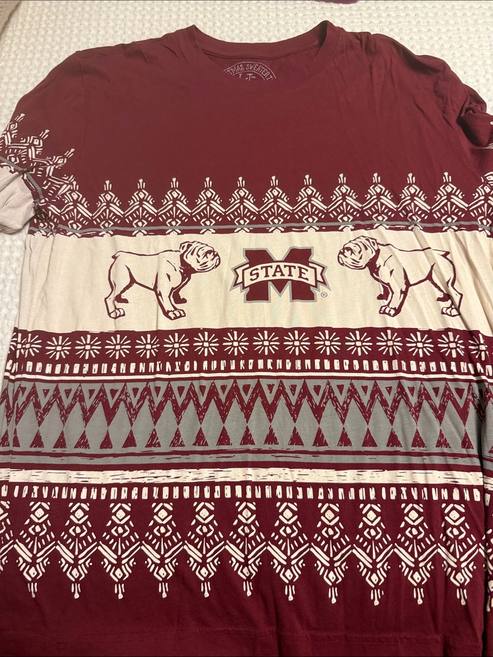 Mississippi state Lauren James Maroon and Cream Bulldogs Graphic Long Sleeve Tee